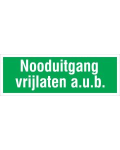 0 - pictogram-sticker-nooduitgang-vrijlaten-25x9cm